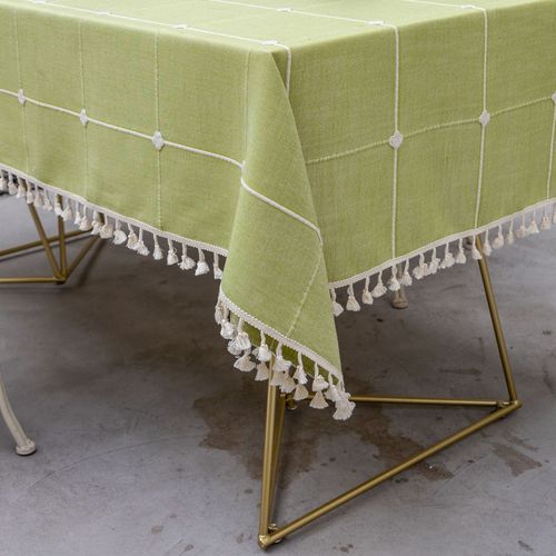 Tablecloth table cloth table cover Northern Europe with pure table embroidery tassel lace tea table pin