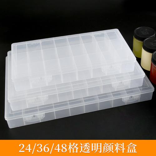 Tiantianlian Plastic Paint Box Watercolor Gouache Flip Cover Soft Cover 12 Grids 36 Grids Transparent Square Paint Palette Box