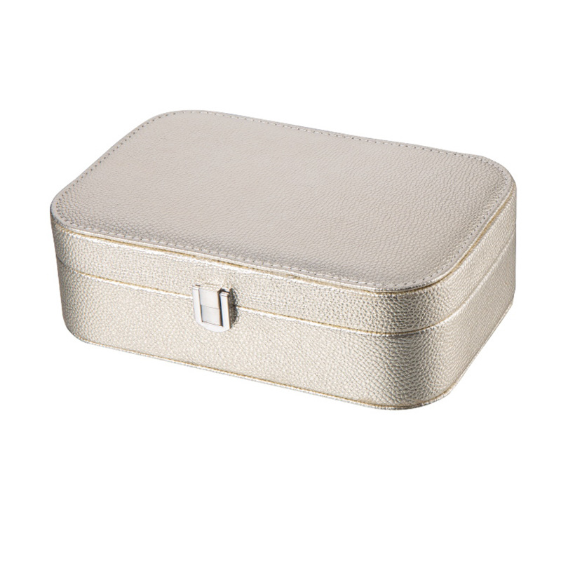 多功能珠宝首饰盒欧式简约皮革带锁饰品大容量收纳盒珠宝结婚礼物