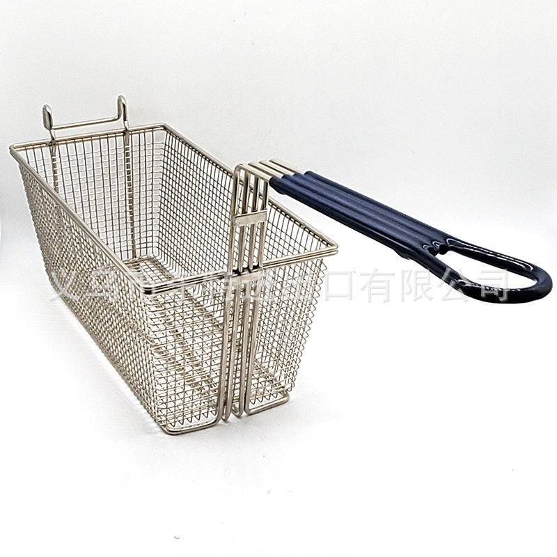 Factory direct sales of stainless steel mesh fried baskets, American fast food French fries and fried chicken baskets, large-capacity oil-draining baskets detail image 8