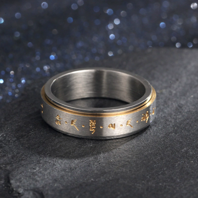 Ring stainless steel, one bead bracelet, amulet, accessory, for luck