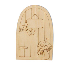 Wooden Fairy Door 3mm Wood Quality Small Gate Creative Ornament eBay