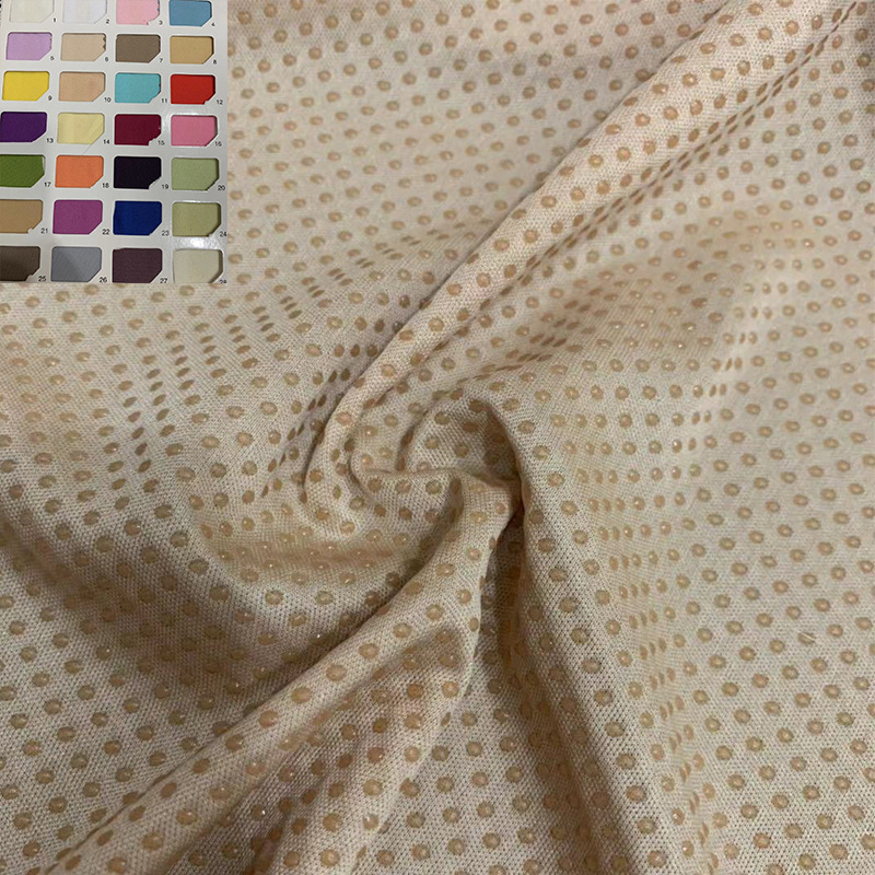 弹力针织防滑布汽车坐垫防滑专用仿硅胶点胶滴塑面料点塑料现货