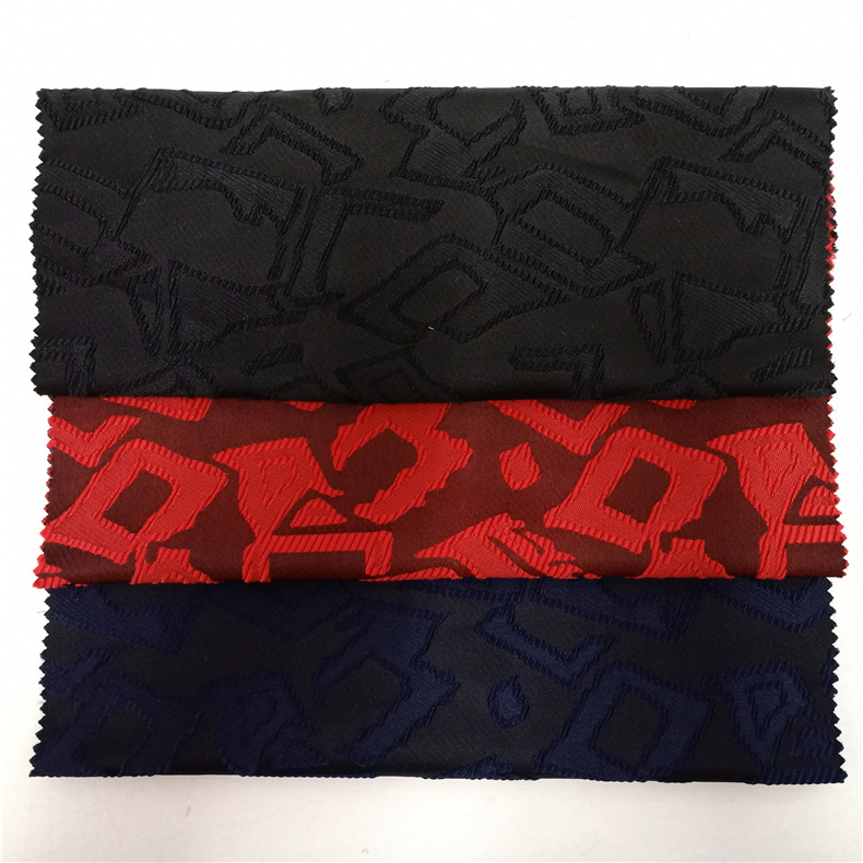 异形双色不规则几何抽象花纹色织大提花布料 男装梭交织秋冬面料