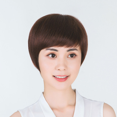 wholesale Reality Headgear Wig Straight hair Light and thin ventilation lifelike Hand-woven Wigs