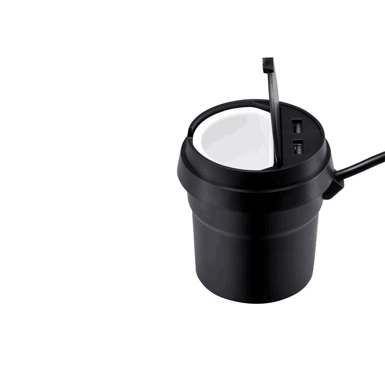 杯式一拖二点烟器双USB烟灰缸车载小储物罐方便实用厂家直销