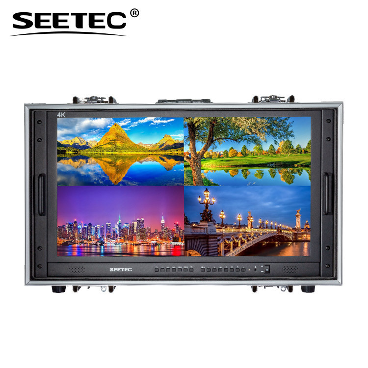 SEETEC 28-inch broadcast-grade box-mounted 4K director monitor 4-channel HDMI input 4-picture split Display