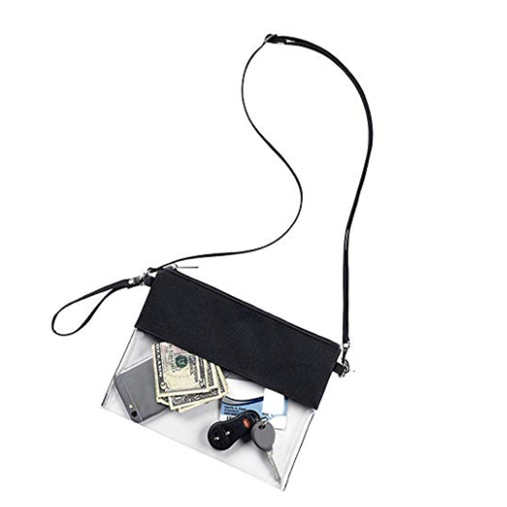 廠家批發透明斜挎包手拿單肩包 健身戶外可調節肩帶收納手腕袋