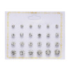 Fashionable earrings, set, small accessory, universal zirconium, European style, 12 pair, wholesale