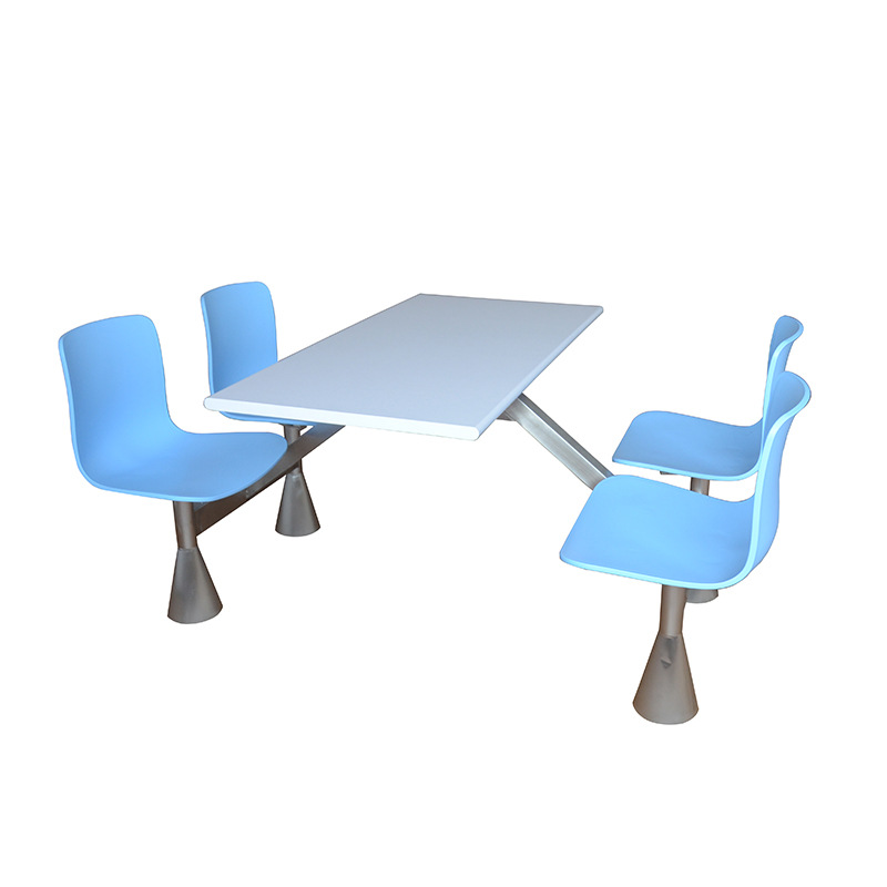学校学生食堂餐桌椅 工厂企业员工餐厅桌椅组合不锈钢连体桌椅