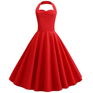 New women’s dress with neck and solid color swing