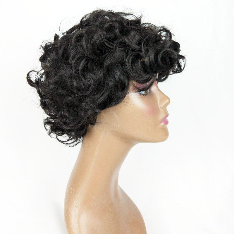 Women's Fashion Casual High Temperature Wire Bangs Short Curly Hair Wigs display picture 5