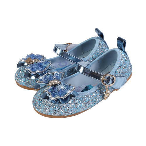 Princess Elsa Spring New Women's Children Shoes Fashion Children Soft Sole Leather Shoes Little Girls Elsa Crystal Shoes