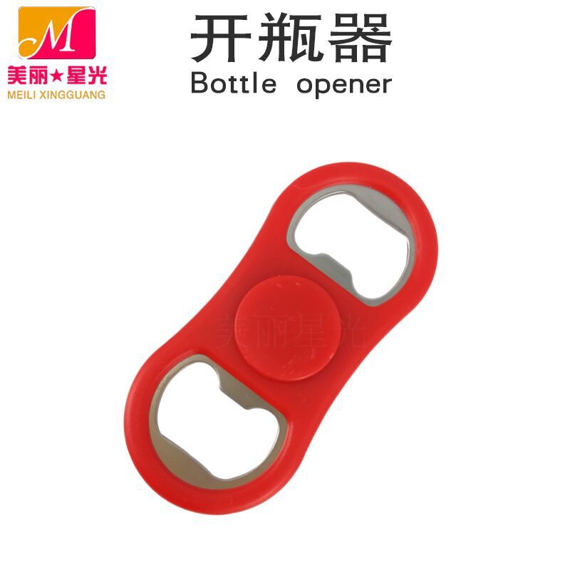 Creativo abridor de botellas de giroscopio con la punta del dedo, regalo de campaña publicitaria, fabricante de abridor de bebidas de cerveza de acero inoxidable