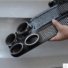 汽车装饰风口 车尾假排气孔排气筒改装假风口 仿真风口对装灰黑白