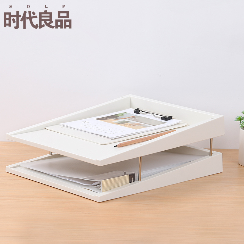 時代良品 創意辦公桌面資料收納整理陳列文件盤 置物籃 SD-N9620