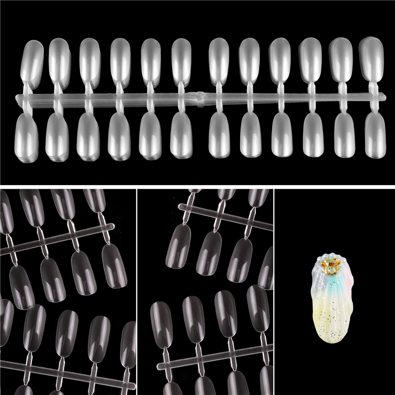 Placa de esmalte de uñas Tarjeta de color ovalada Placa de uñas color natural transparente N ° 2 Placa de color de cabeza redonda japonesa 240 piezas