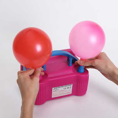 廠家直銷電動打氣筒便攜雙孔鋁箔氣球充氣泵快速充氣自動充氣工具
