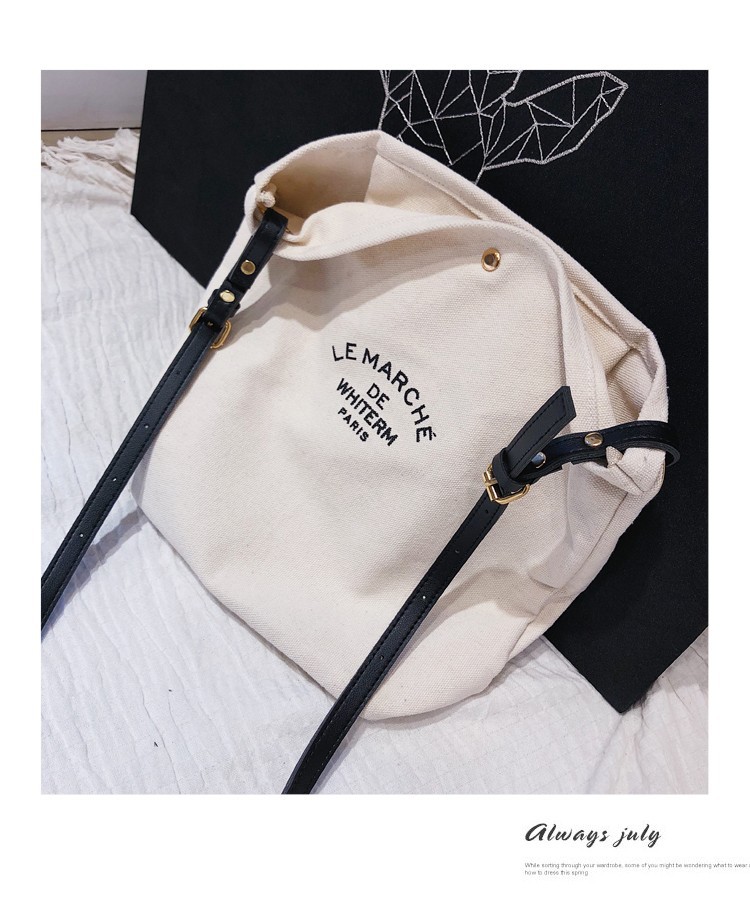 Manufacturer Sale Canvas Women 2021 Summer New Simple Korean Single Shoulder Crossbody Personalized Printed_voghion.com