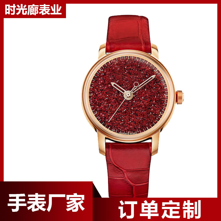Dongguan Watch Crystal Table Surface genuine leather Watch strap watch Watch customization LOGO