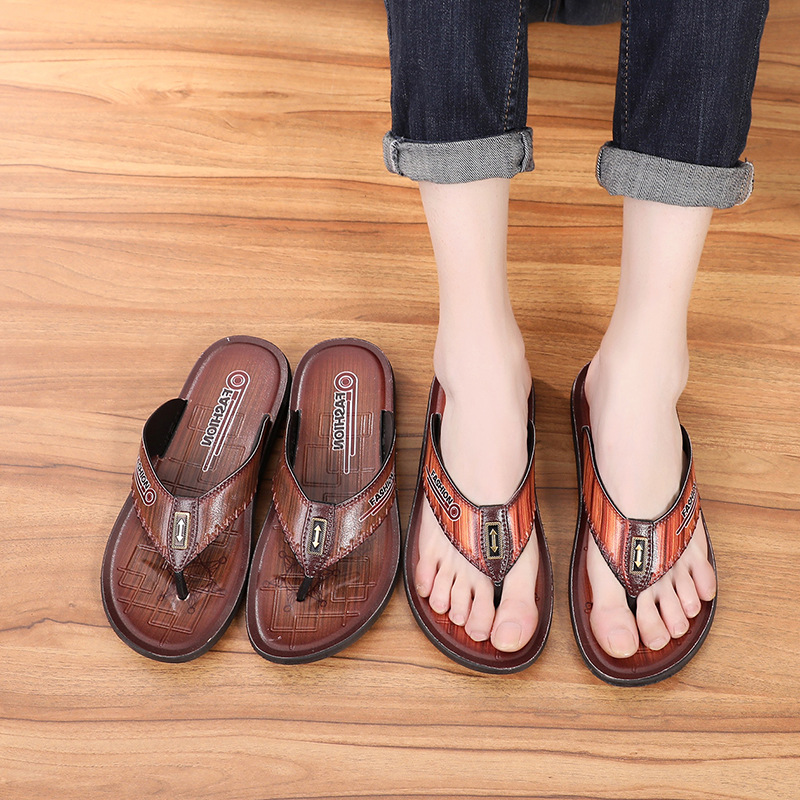 夏季潮流男士休闲人字拖鞋2019新款厚底沙滩塑料凉拖防滑厂家批发