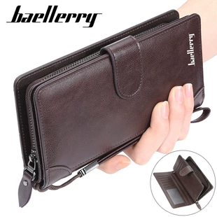 Мужской кошелёк baellerry длинный на молнии с отделением для мелочи