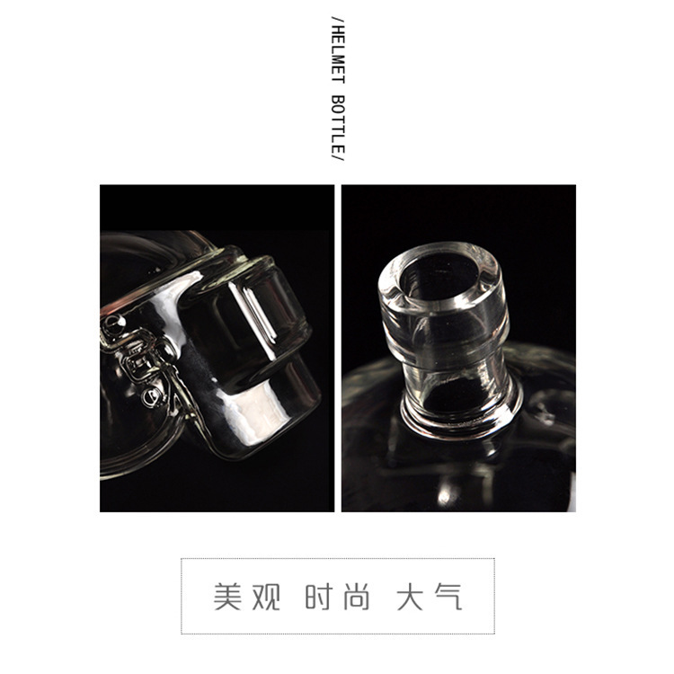 Venta directa de fábrica casco botella de vino cráneo vodka botella de vino creativo botella de vidrio casco botella de vino