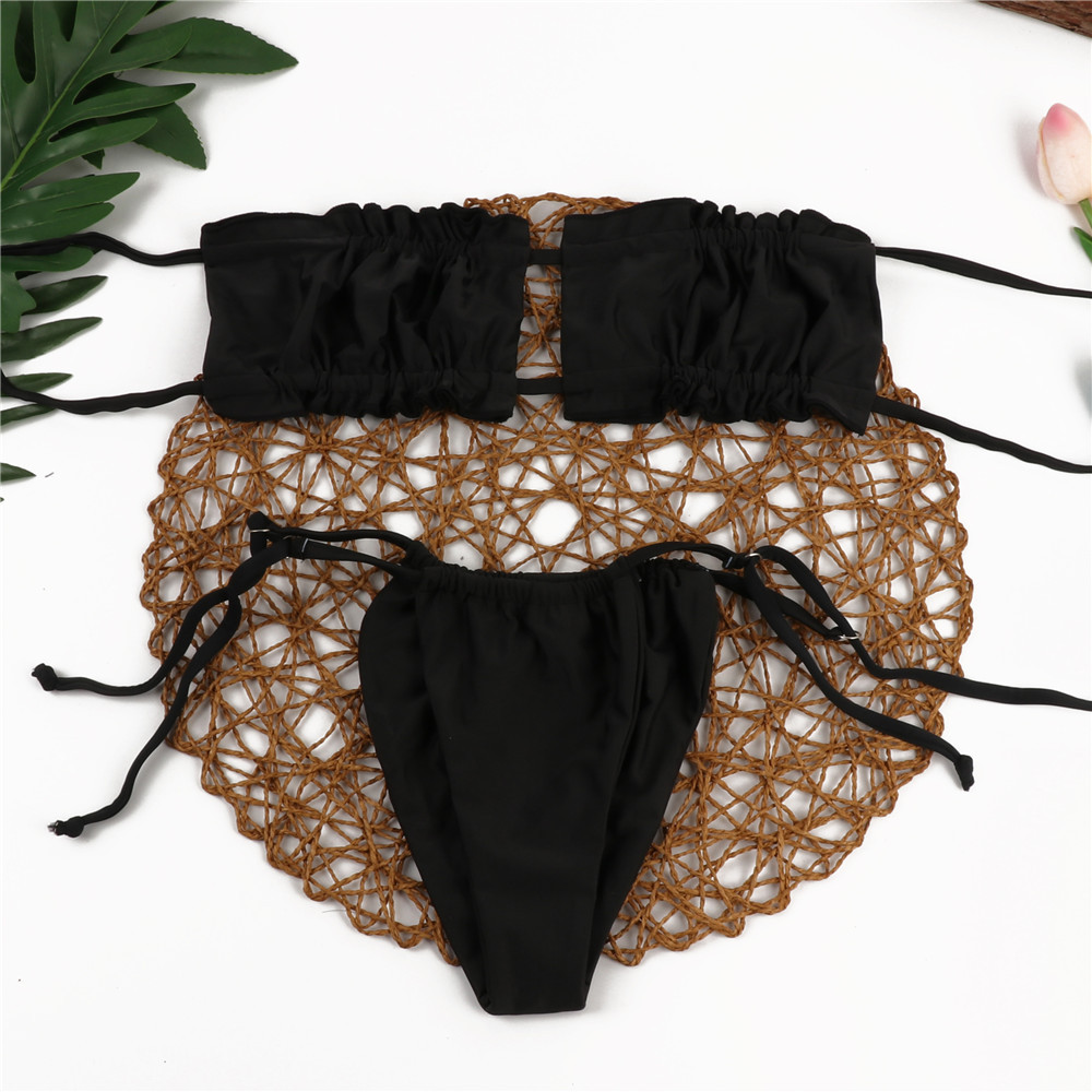 Women's Bra Set Sexy Womans Bathing Suits Push-Up Padded Underwear Striped Print Bathing Suits