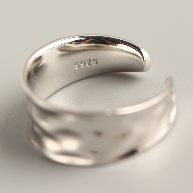Geometric Pattern 925 Sterling Silver Open Ring Geometric