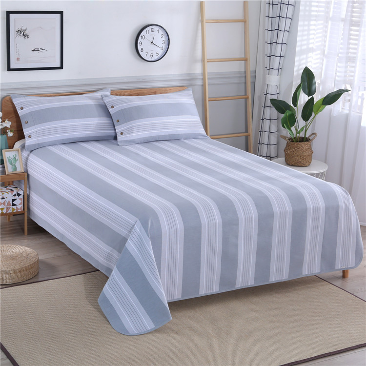 纯棉老粗布凉席三件套床上全棉双人凉席夏季加厚小包边床单可机洗