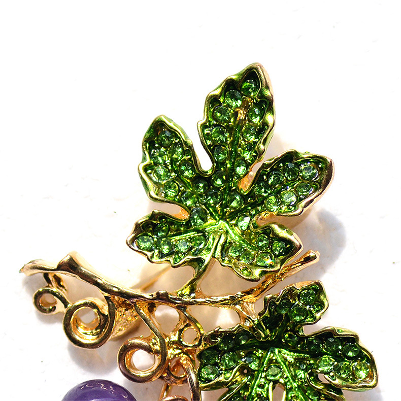 Unisex Gender Retro Pin Fruit Alloy Resin Plating Inlay Rhinestones Unisex Brooches