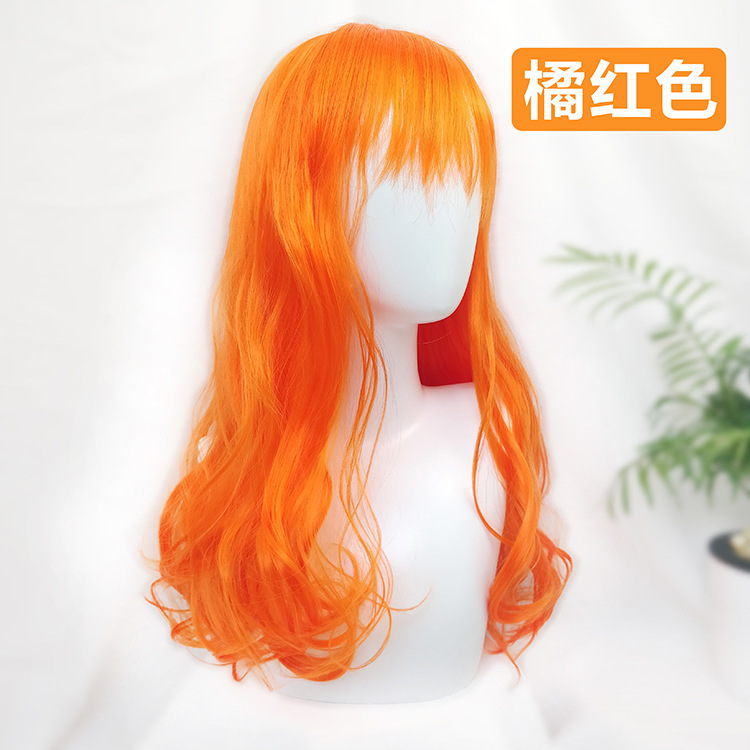 Colorful long curly hair anime fluffy big wave curly hair temperament Internet celebrity wig cosplay performance wig