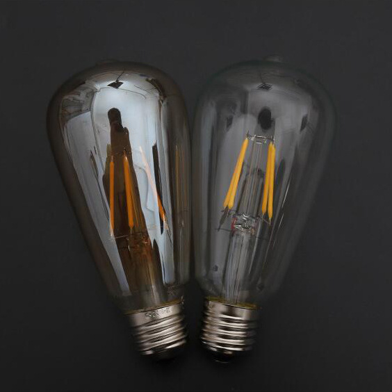 LED bombilla de filamento ST64 pezón bombilla vela lámpara Edison lámpara LED retro tungsteno lámpara