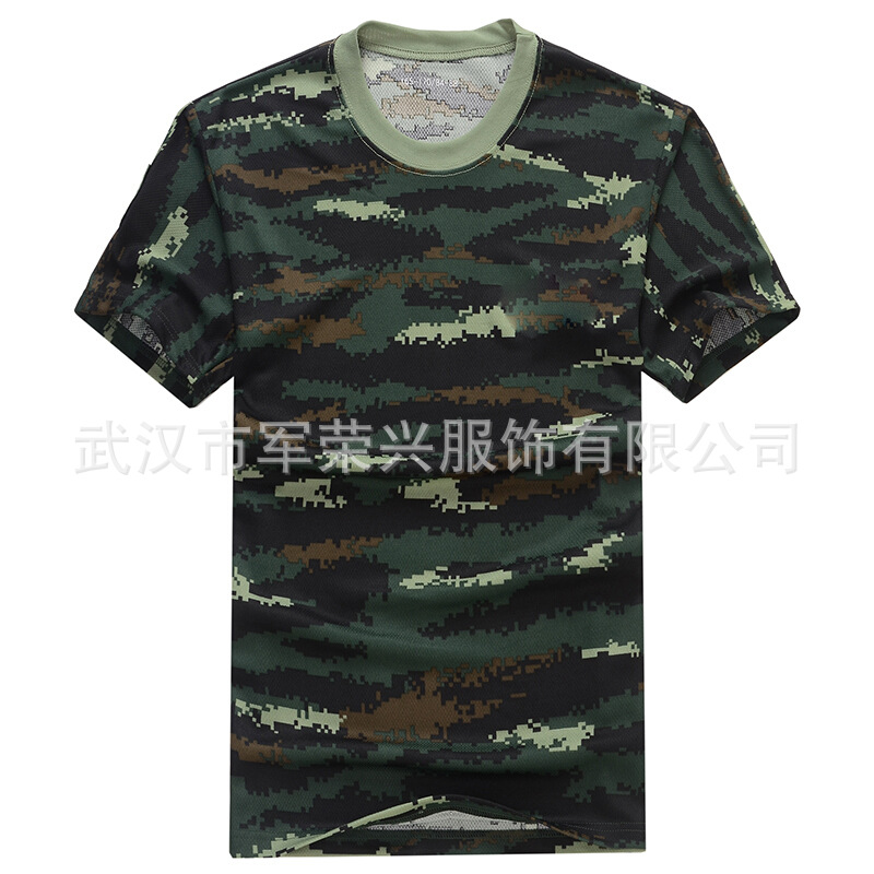 Tabby Physical fitness Training clothes Camouflage T-shirt summer Sweat ventilation Quick-drying T-shirts motion T-shirt Short-sleeved