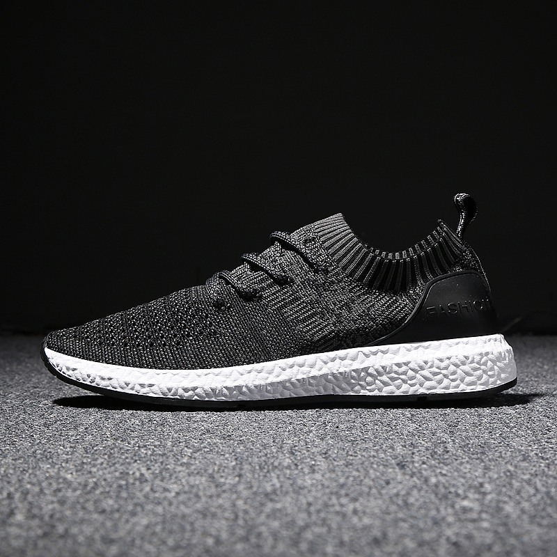 2019新款飞织网面运动鞋男士夏季透气跑步鞋韩版休闲鞋男潮鞋批发