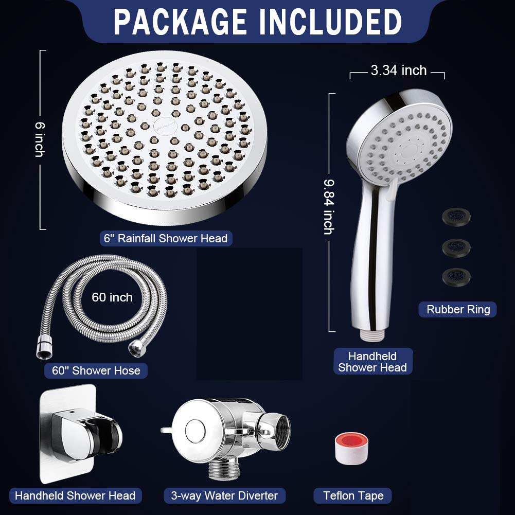 Wholesale of cross-border home and bathroom double shower heads, American-style concealed bracket arm three-way diverter with socket set undefined