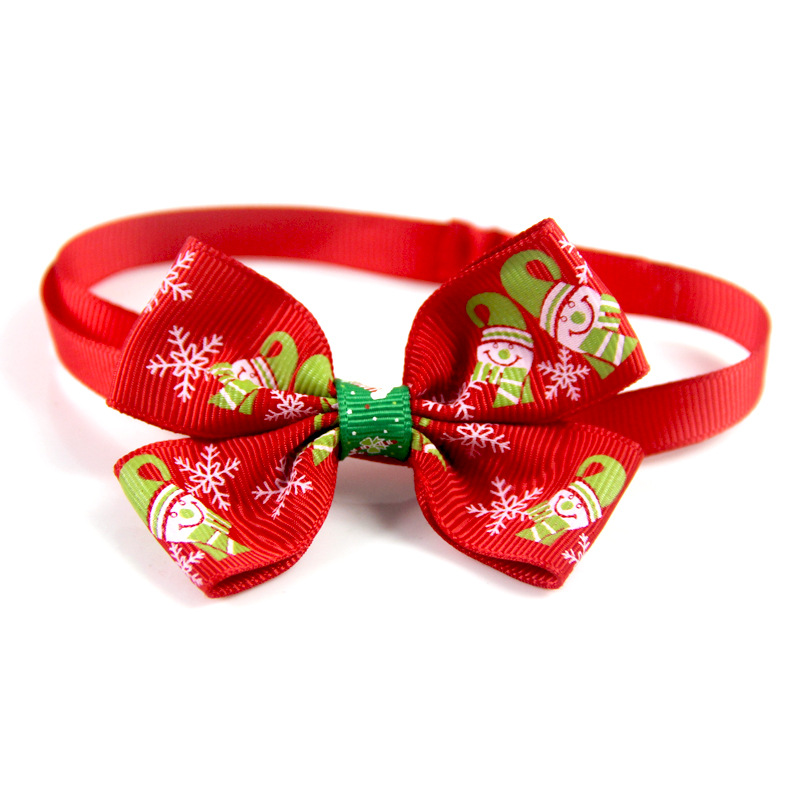 Christmas Ribbon Christmas Color Block Bowknot Pet Accessories 1 Piece display picture 1