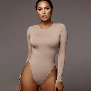 Solid slim long sleeve bottoming one piece women’s wear