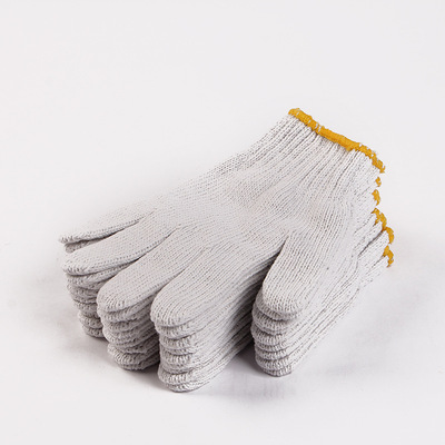 车间作业建筑施工专用劳保手套 棉纱白色工作防护手套 耐磨舒适|ms