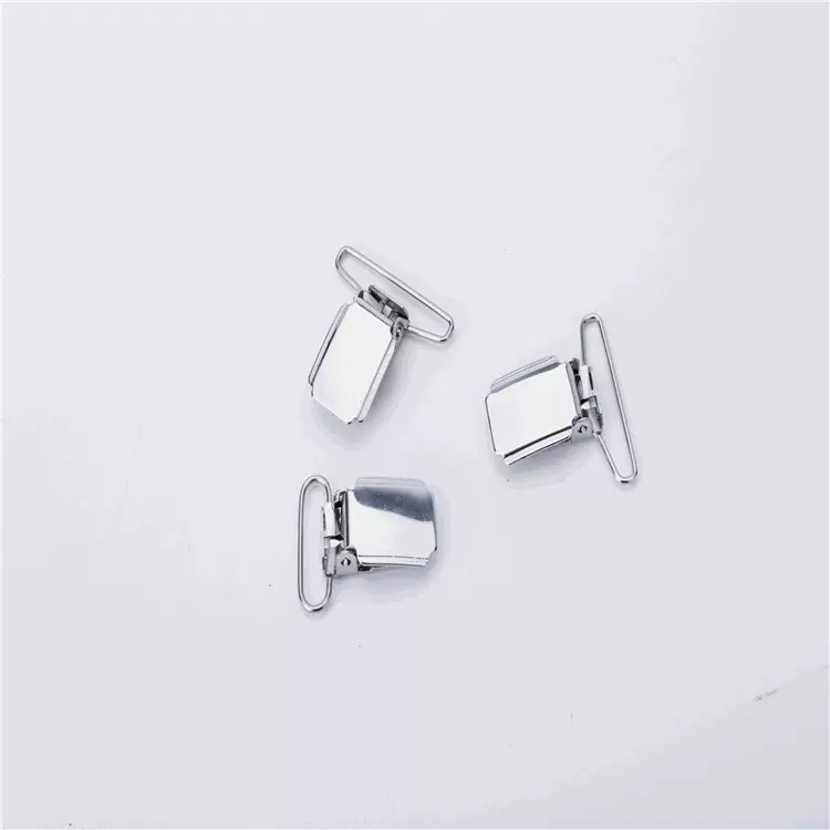 厂家供应35mm环保背带夹金属鸭嘴扣银色背带配件批发皮具夹扣