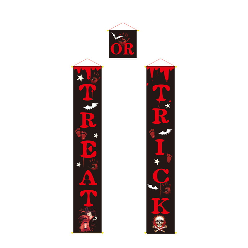 Transfronterizo de Halloween de Navidad puerta cortina pareado banner de tres piezas de suministros de fiesta ventas directas de la fábrica
