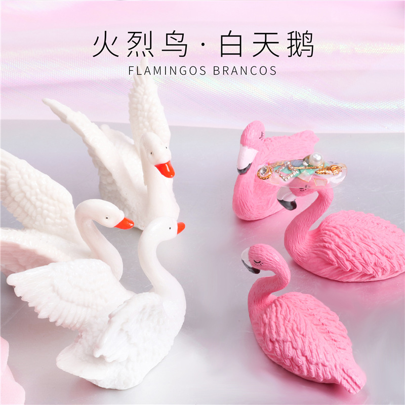 Celebridad en línea ins estilo de uñas práctica asiento pájaro titular de uñas accesorios de tiro blanco Cisne obras soporte de exhibición