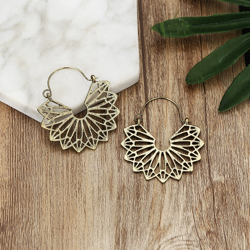 Retro metal fashionable earrings, European style, boho style