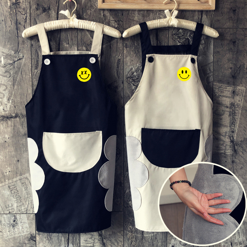 Delantal de mano borrable cocina de estilo coreano hogar lindo cocina creativa antiincrustante a prueba de aceite hombres y mujeres japoneses moda cintura