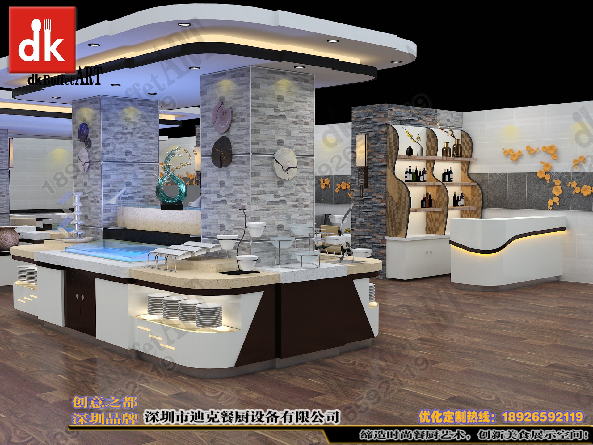 自助餐台面效果图 设计 酒店自助餐台尺寸 自助餐布菲台-阿里巴巴