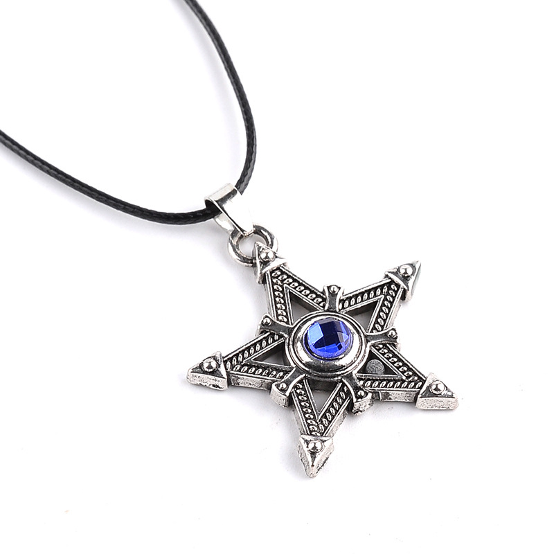 New simple fairy tail black rock shooter pentagram necklace nihaojewelry wholesale