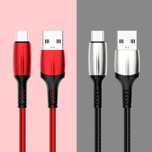 Zinc alloy data cable suitable for iPhone Android Type-C2A braided fast charging mobile phone charging cable manufacturer