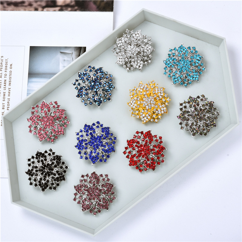 Style IG Brillant Fleur Alliage Placage Incruster Strass Unisexe Broches display picture 1