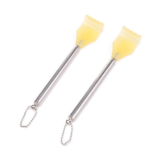 Four-section extendable stainless steel back scratcher, back massage tool, senior-friendly horn backscratcher