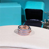 Universal golden zirconium, wedding ring, simple and elegant design, silver 925 sample, pink gold